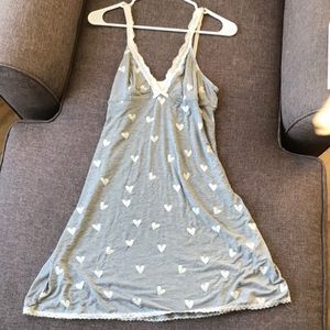 Gray & White Heart Nightdress